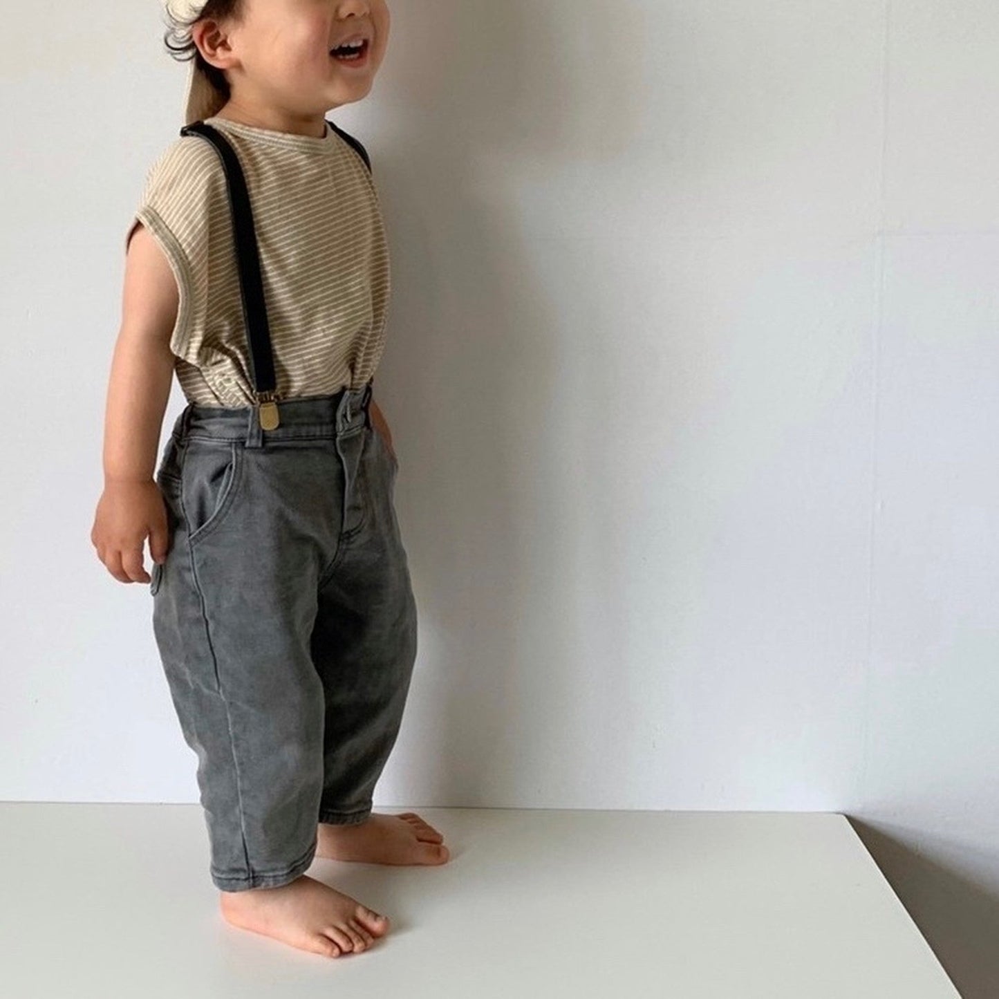 leather suspender / camel
