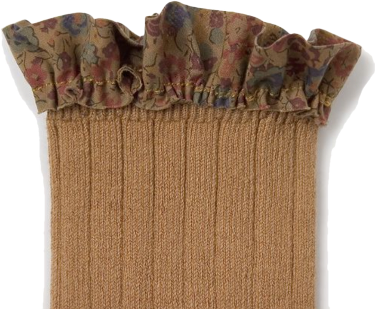 collegien / Charlotte - Liberty Ruffle Ribbed Ankle Socks (Caramel au Beurre Sal?e)