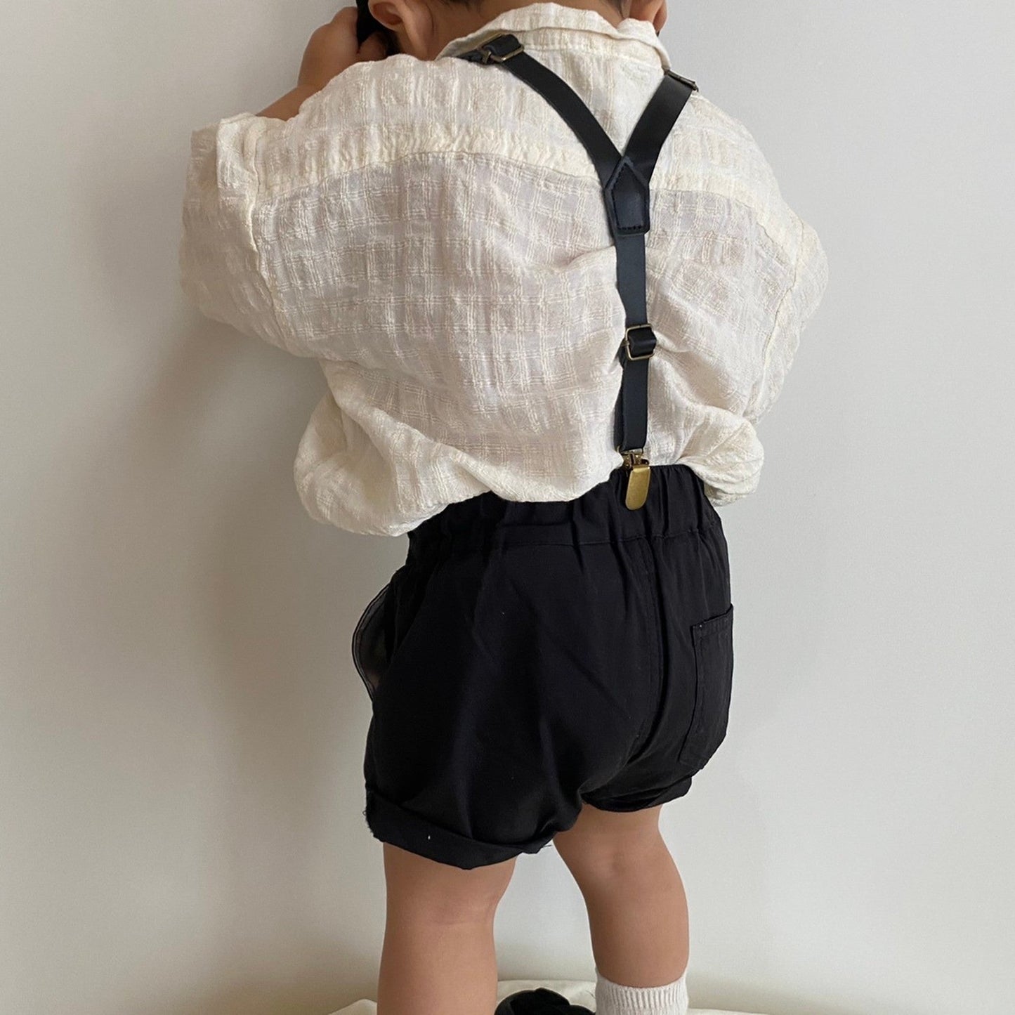 leather suspender / camel