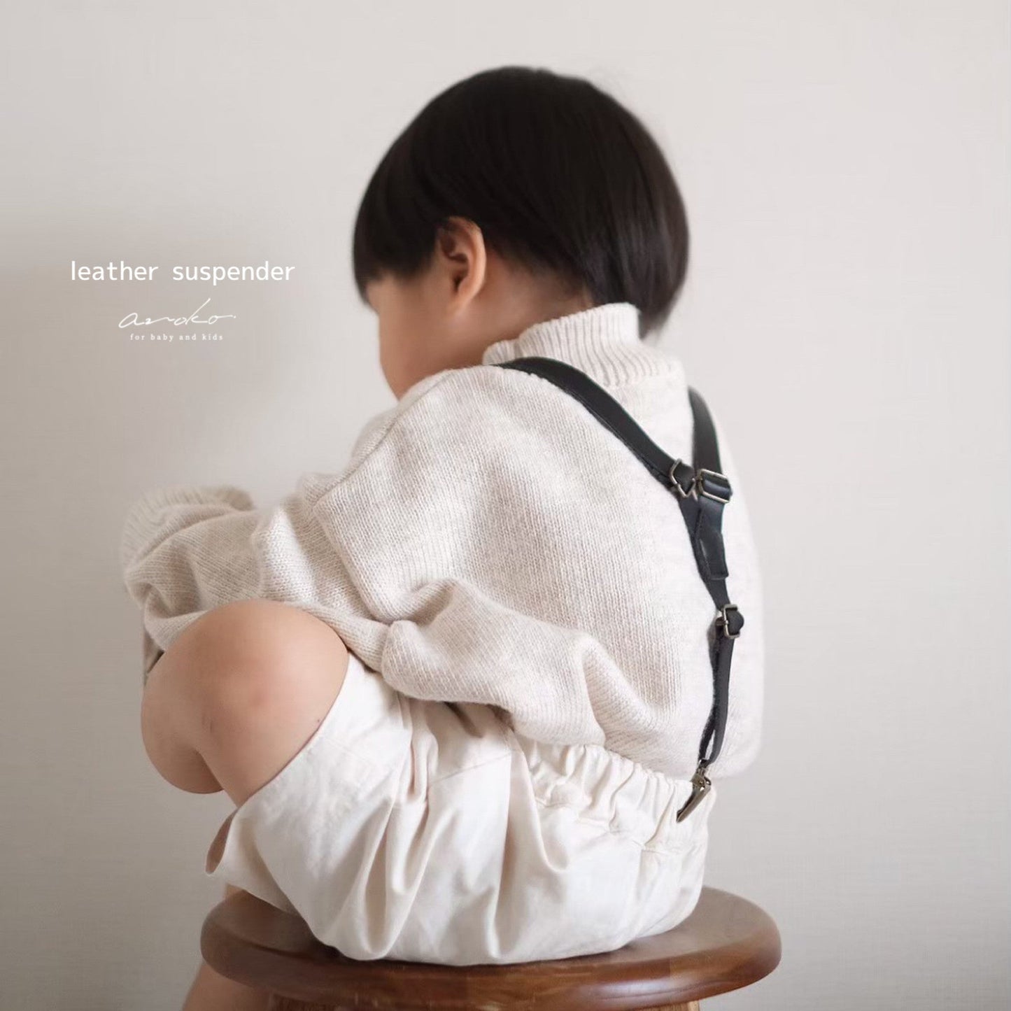 leather suspender / camel