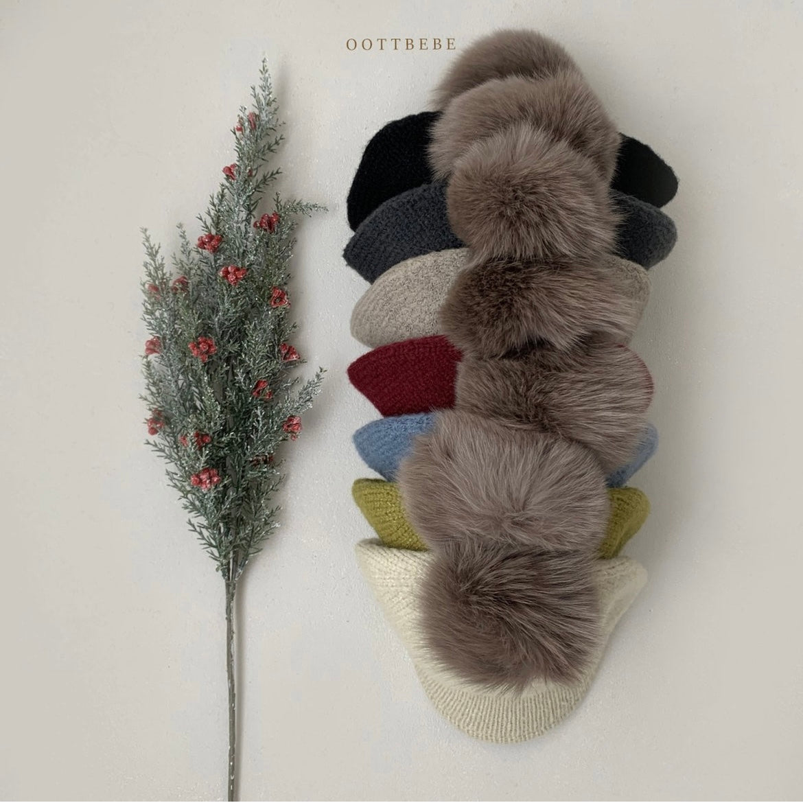 drop knit cap / olive