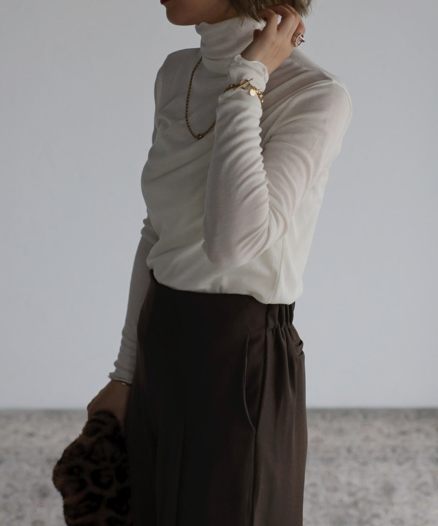 sheer turtle pullover / off-white