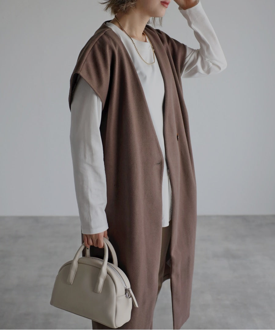 eco wool long vest