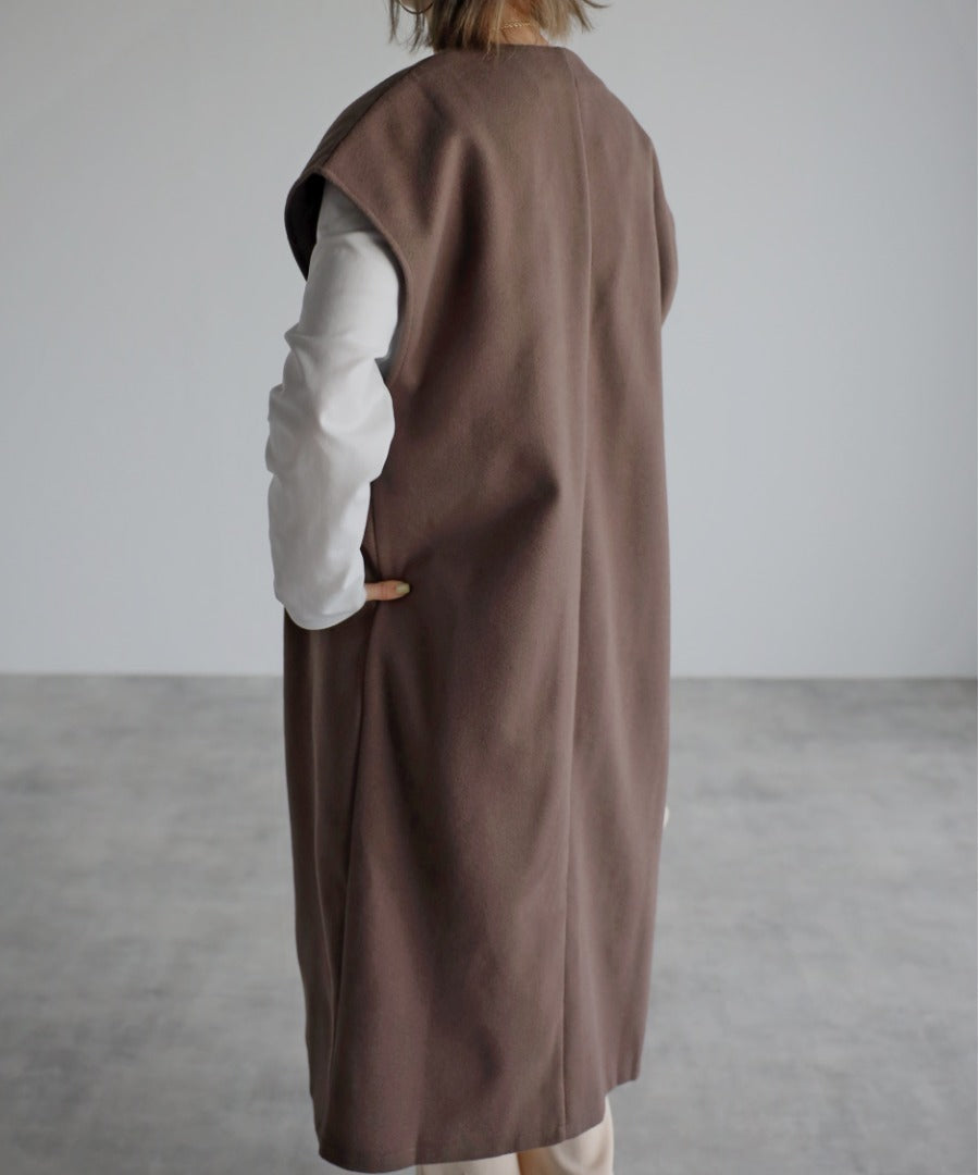 eco wool long vest