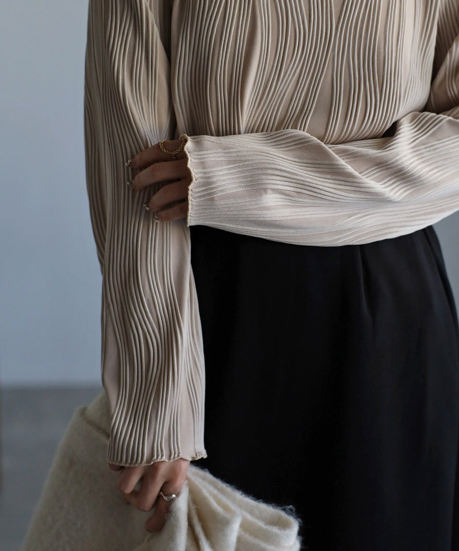 wave pleats mellow tops / beige