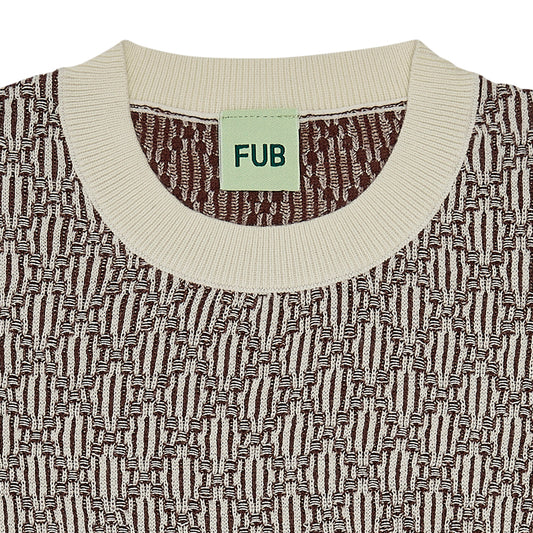 Harlekin tee / ecru&maroon