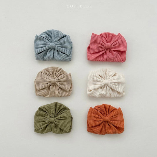 macaron ribbon turban / blue