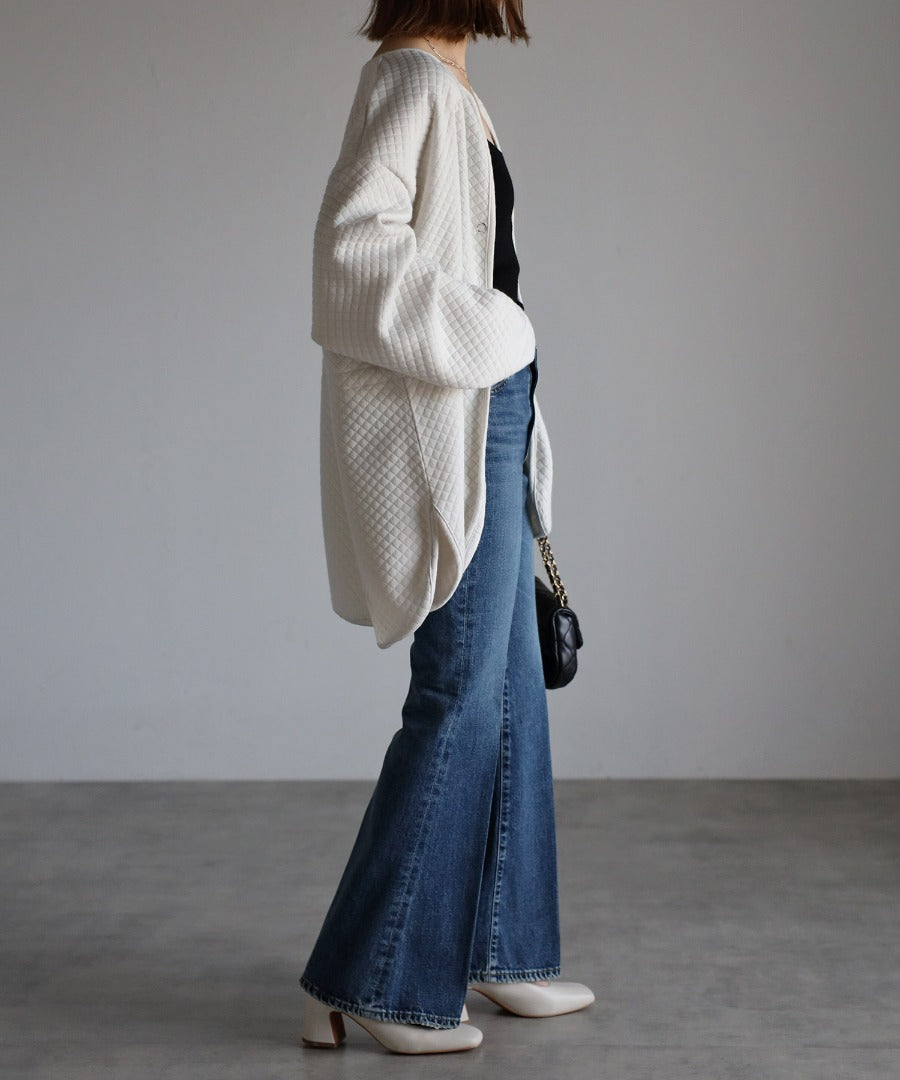 quilting cardigan / ivory