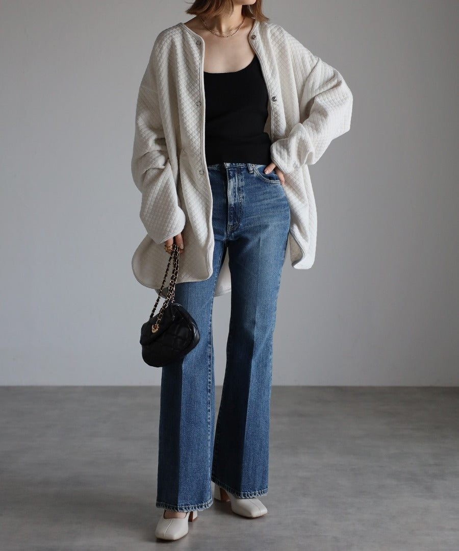 quilting cardigan / ivory
