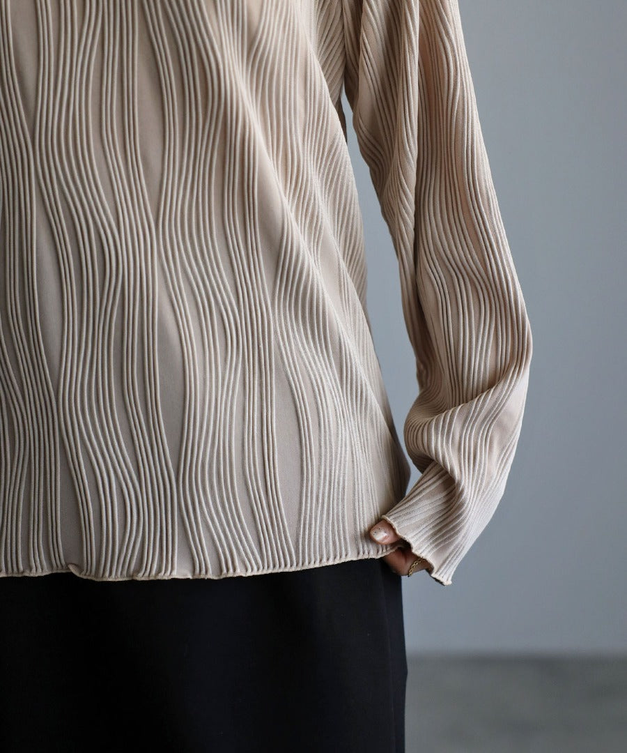 wave pleats mellow tops / beige