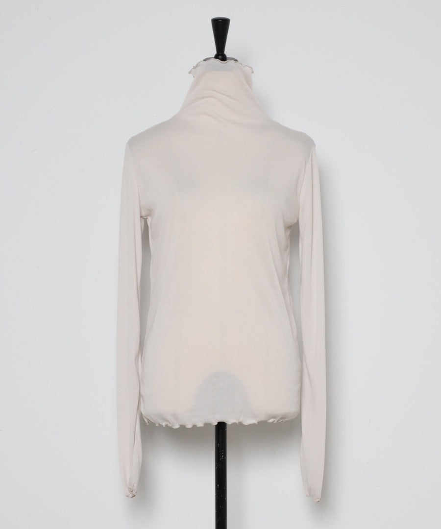 sheer turtle pullover / light gray