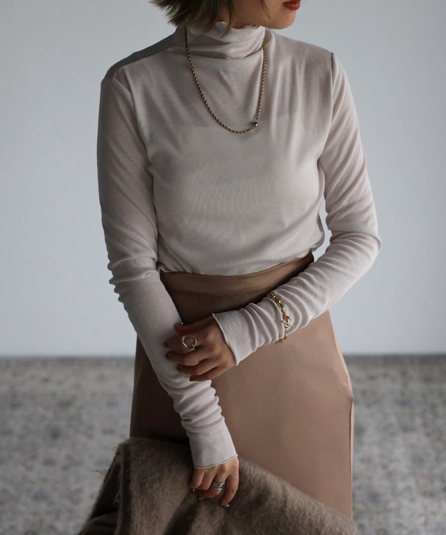 sheer turtle pullover / light gray