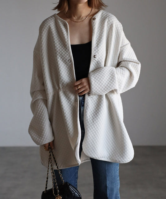 quilting cardigan / ivory