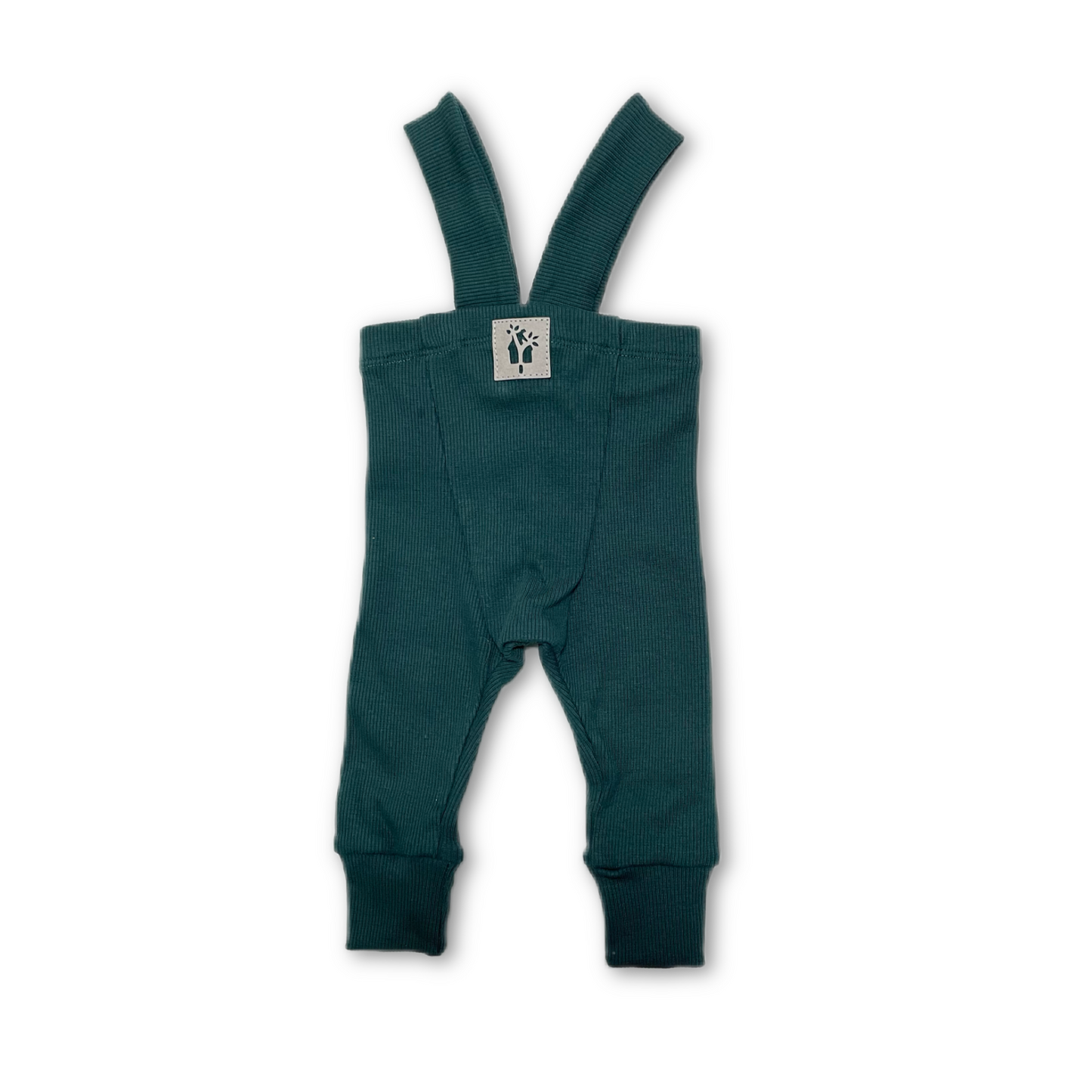 ribbed leggings with braces / deep green