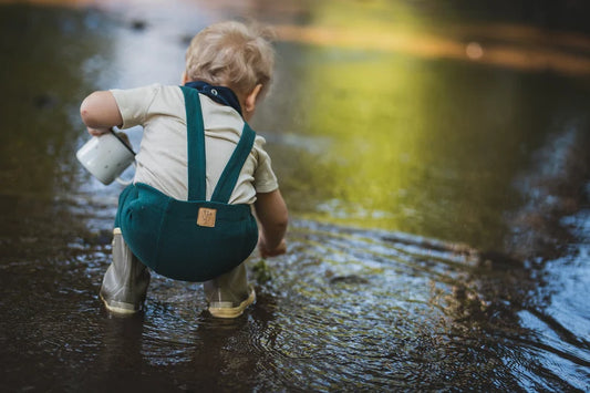 ribbed leggings with braces / deep green