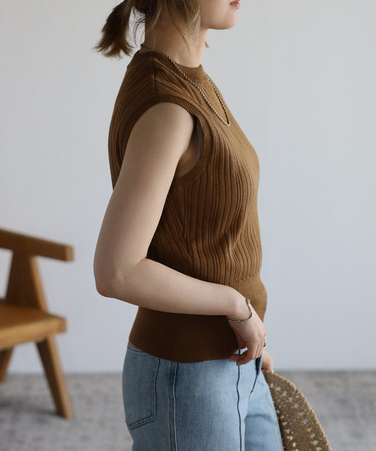 no sleeve summer rib knit