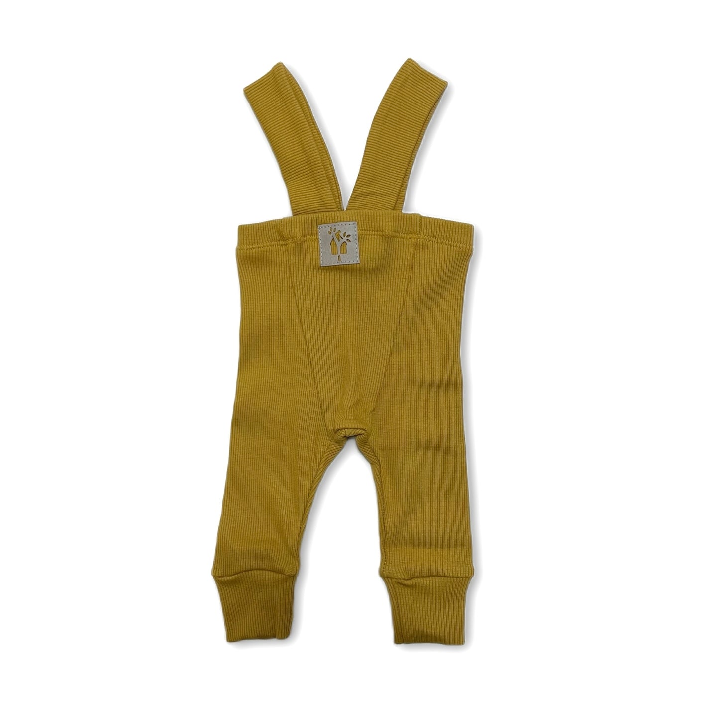 ribbed leggings with braces / mustard