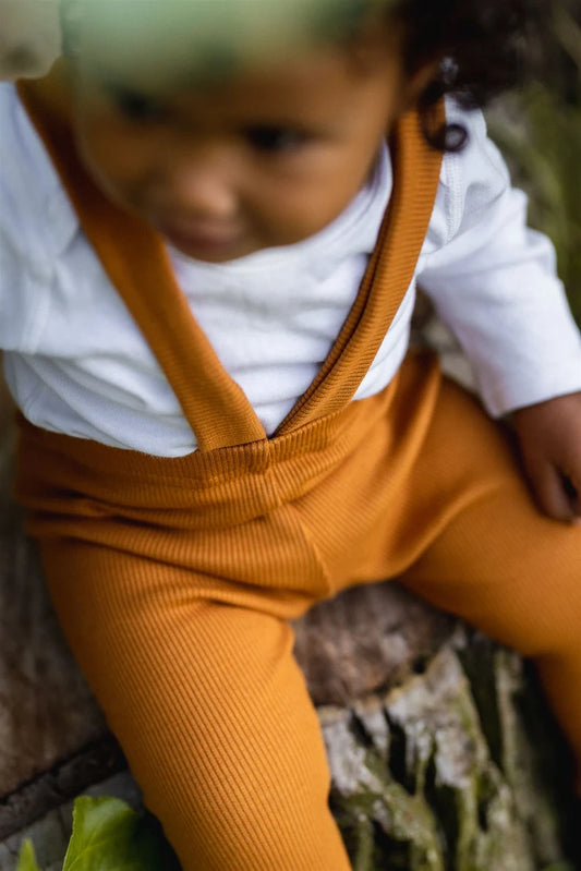 ribbed leggings with braces / pumpkin
