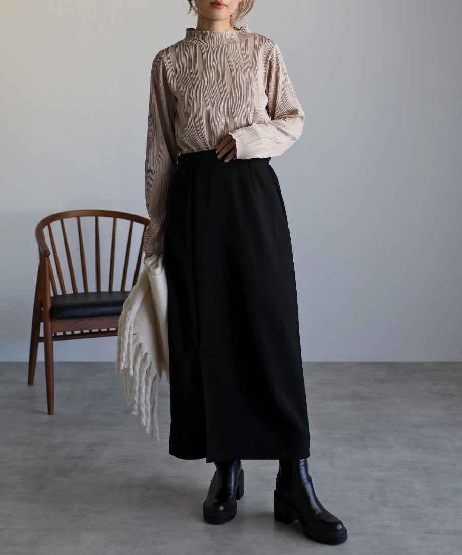 wave pleats mellow tops / beige