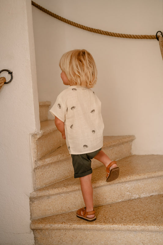 TSHIRT ORSO GAZE / ecru-puffer fish