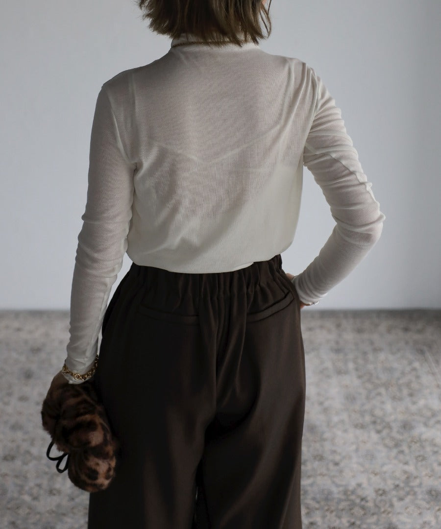 sheer turtle pullover / off-white