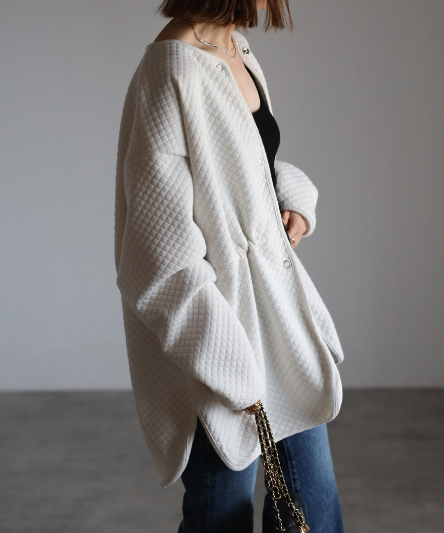 quilting cardigan / ivory