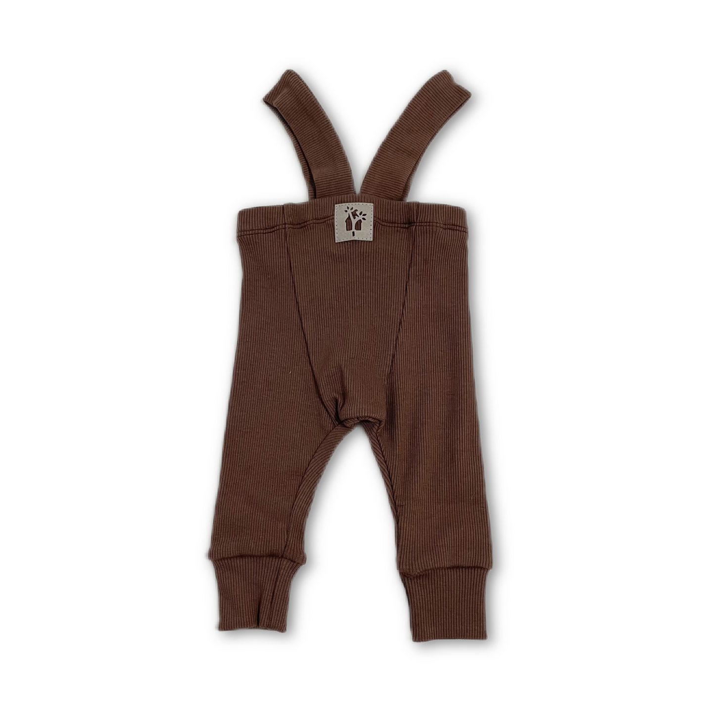 ribbed leggings with braces / dusty brown
