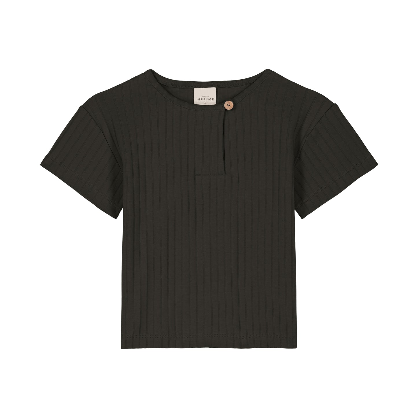 T-SHIRT ORSO RIB / abyssal green