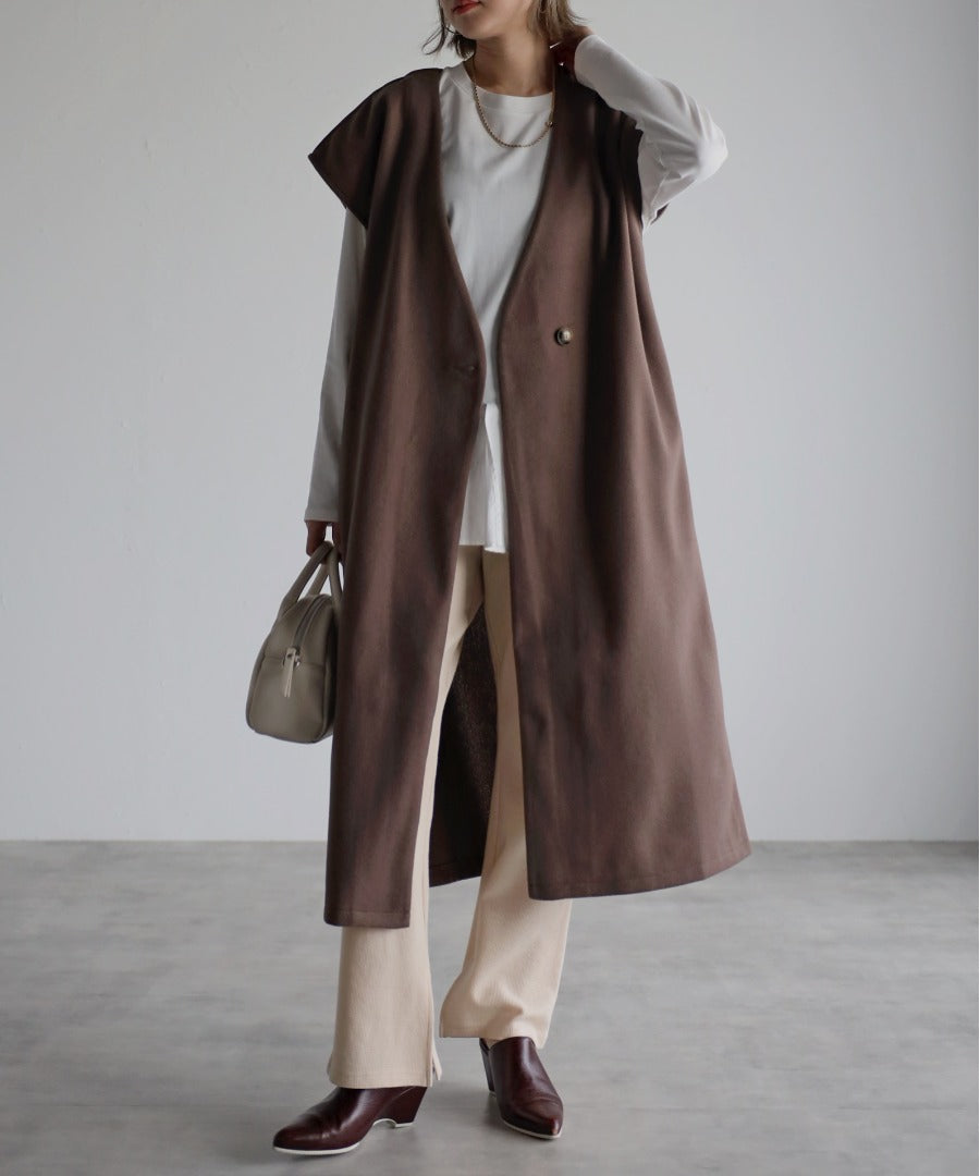 eco wool long vest