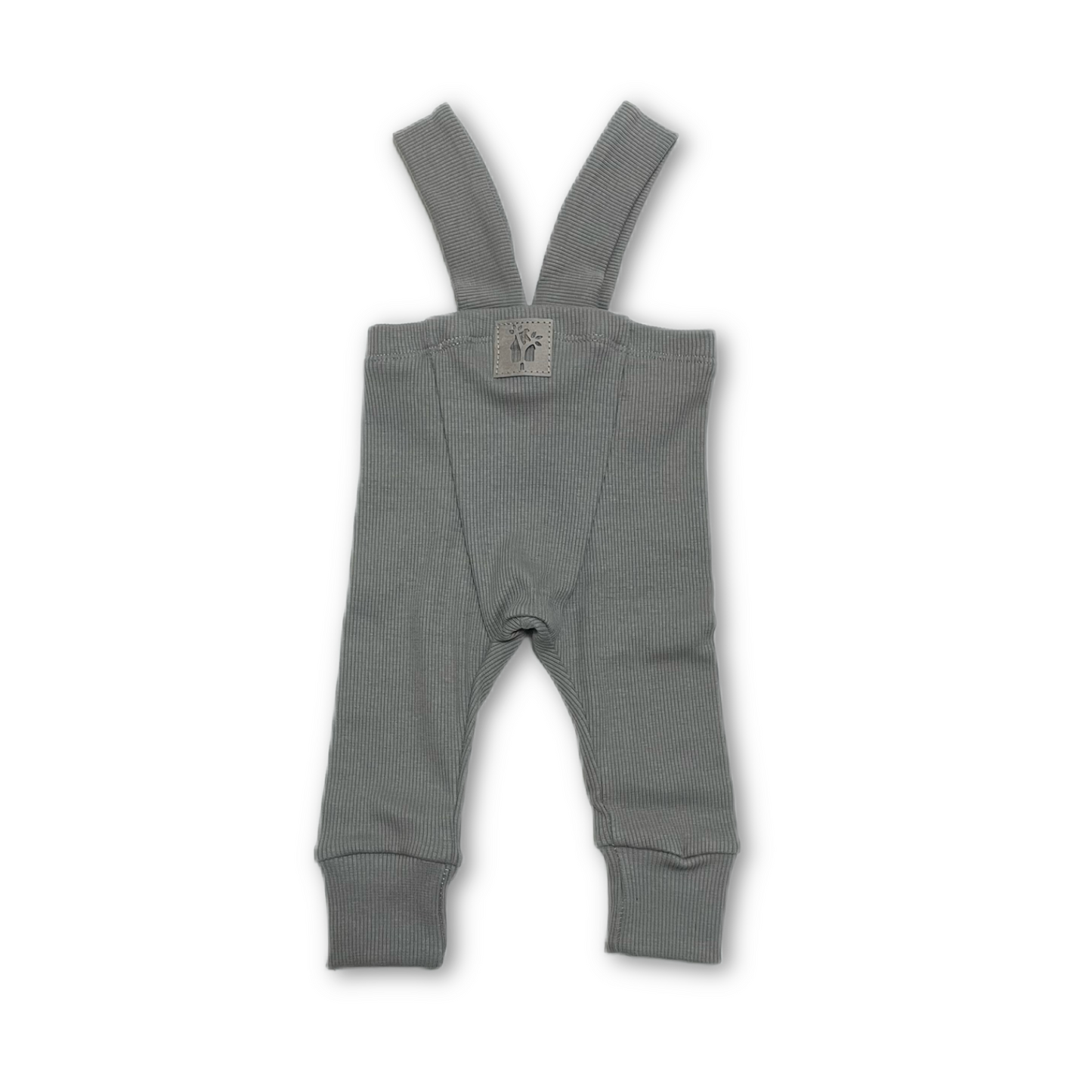 ribbed leggings with braces / light gray