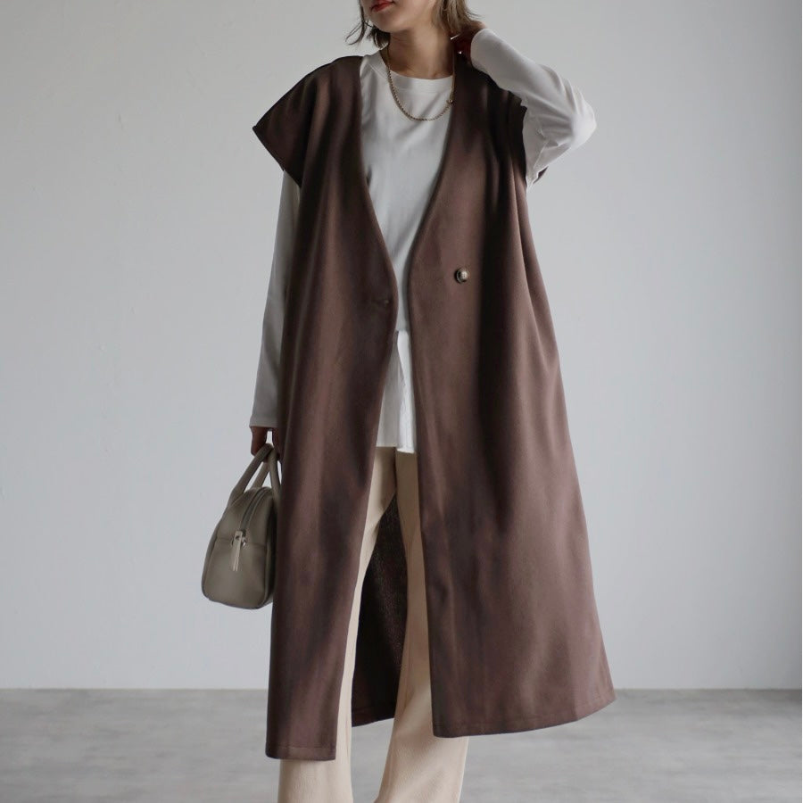 eco wool long vest