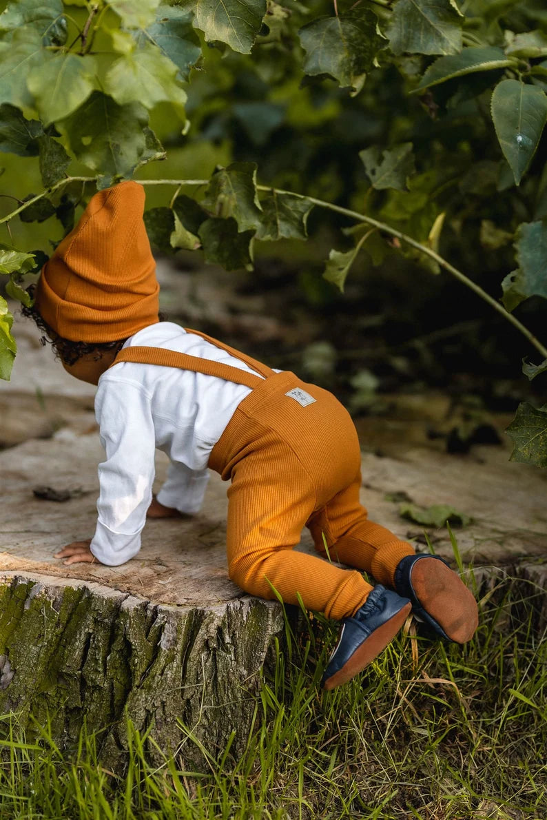 ribbed leggings with braces / pumpkin