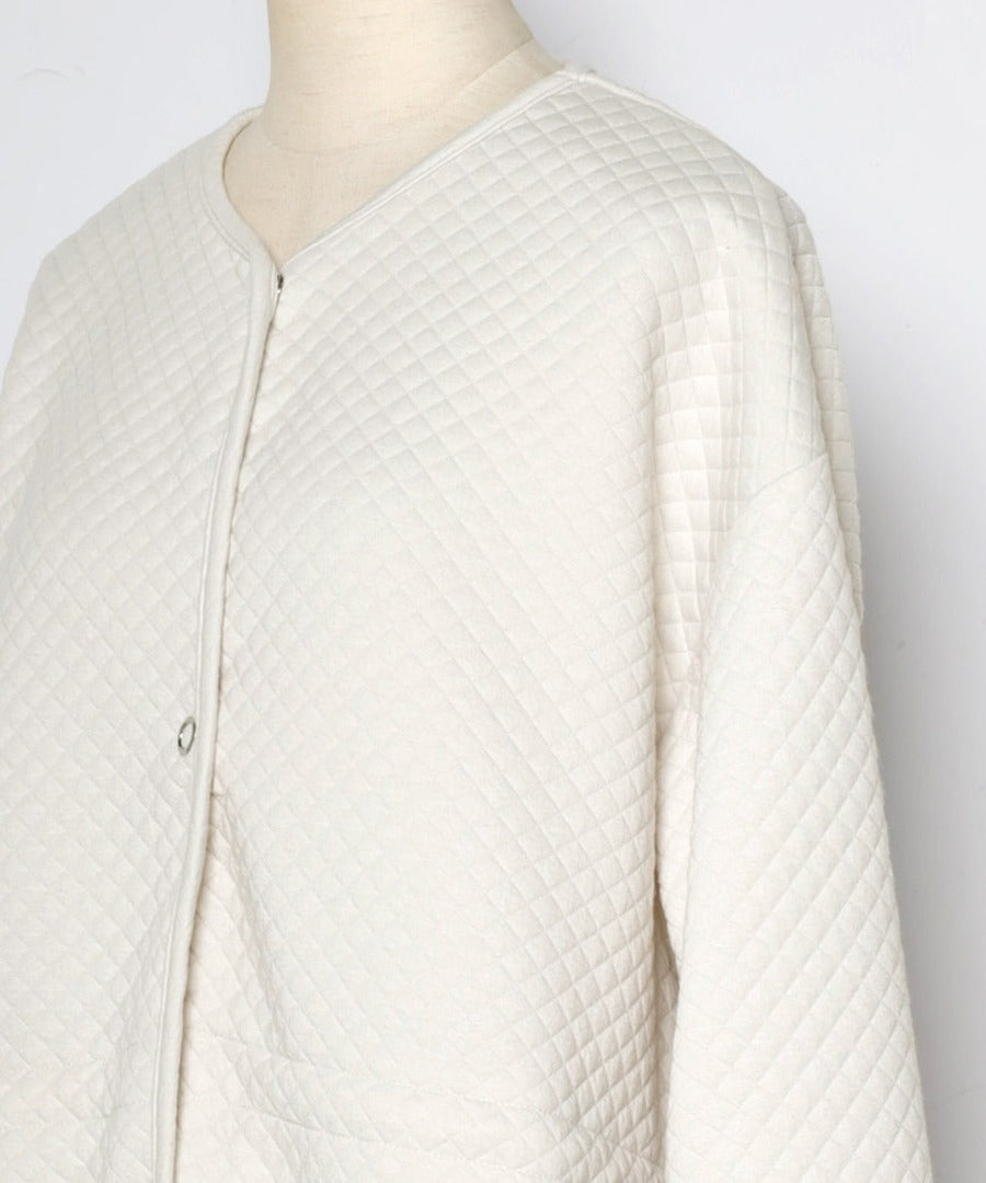 quilting cardigan / ivory