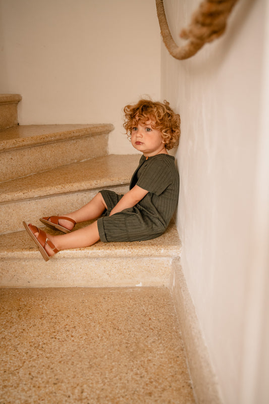 JUMPSUIT AIME RIB / abyssal green