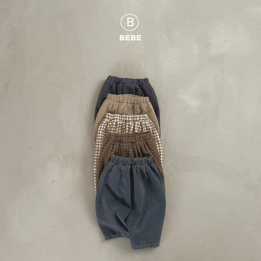 finger pants / check brown