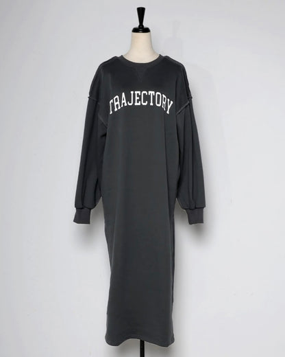 trajectory logo sweat onepiece / charcoal