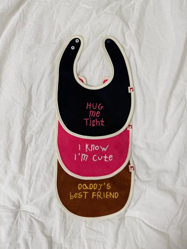 Lettering Bib - Deep navy [mwahmwah]【2026年7月下旬以降順次発送】