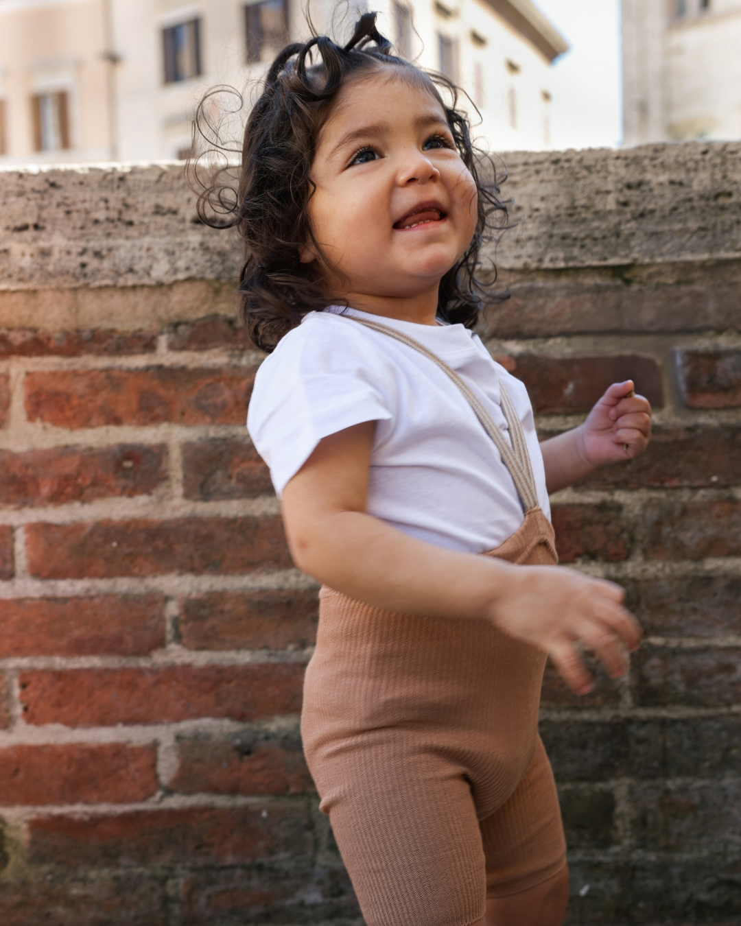 Retro Ribbed Shorty Tights - Light Brown Striped [SILLY Silas]