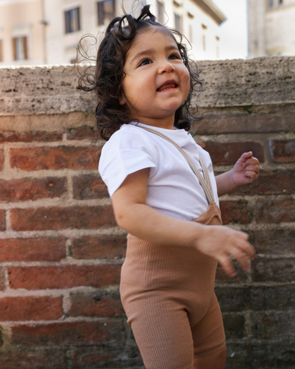 Retro Ribbed Shorty Tights - Light Brown Striped [SILLY Silas]