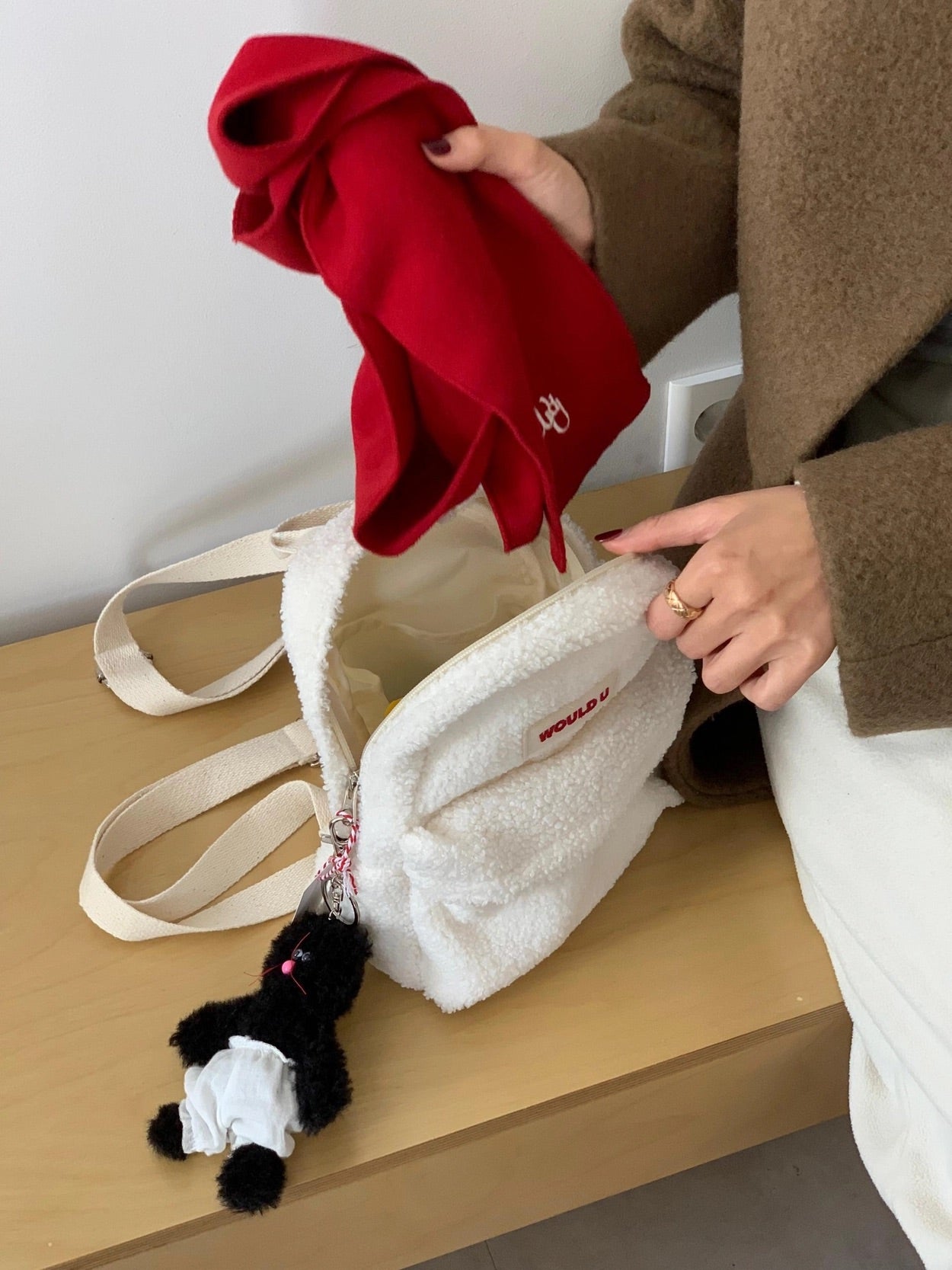 【オーダー会】Wouldu Teddy Back Pack - Ivory [wouldU]【2026年1月上旬以降順次お届け予定】