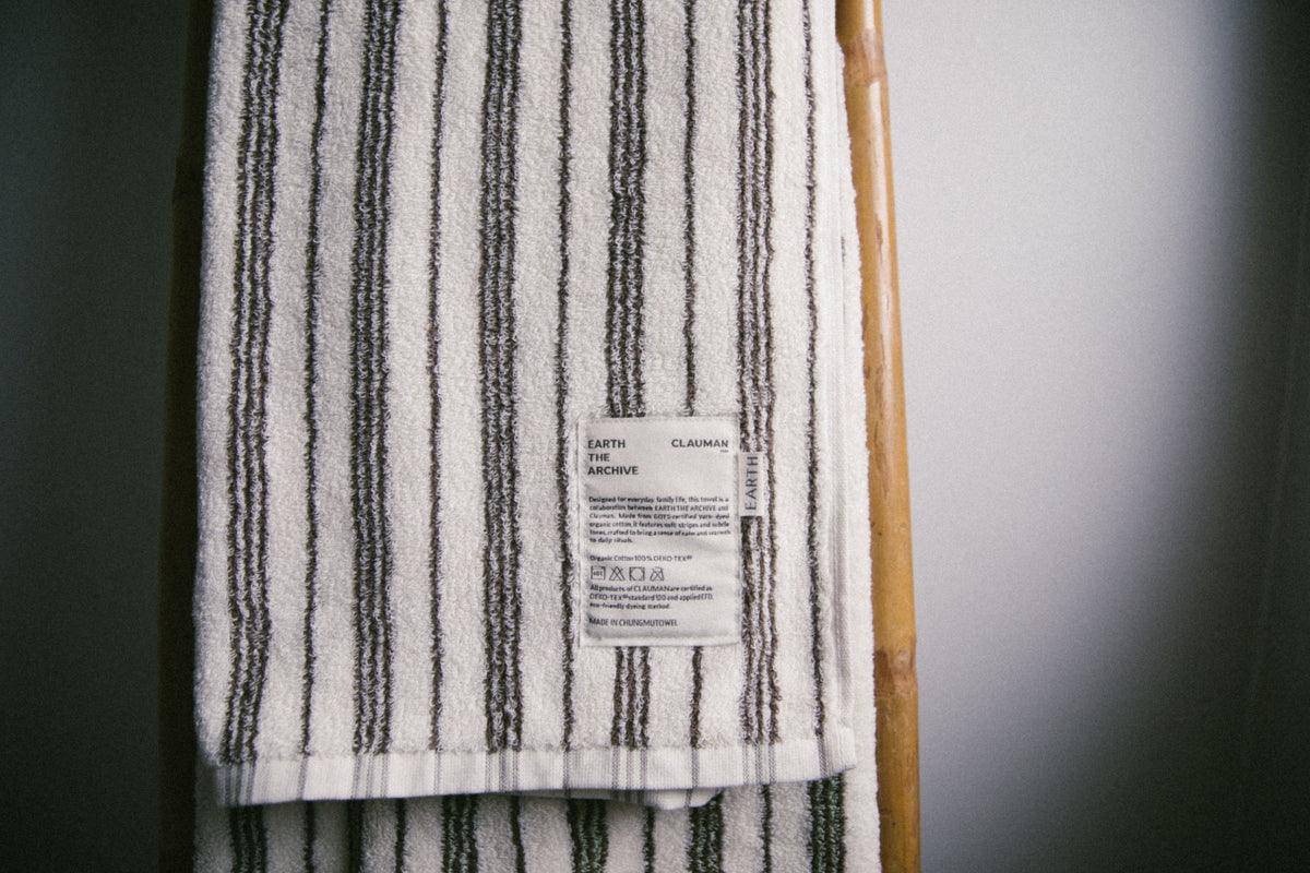 Organic bath towel - Green/Brown [EARTH THE ARCHIVE] (26AW)