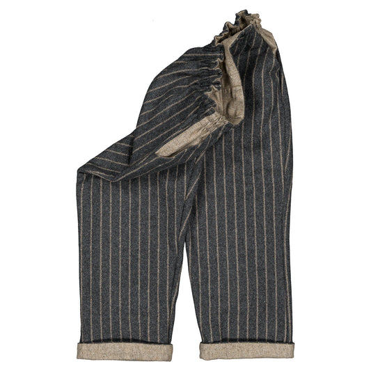 Pants LEBON - gray woolen stripes [Maison Marelle](25AW Drop1)