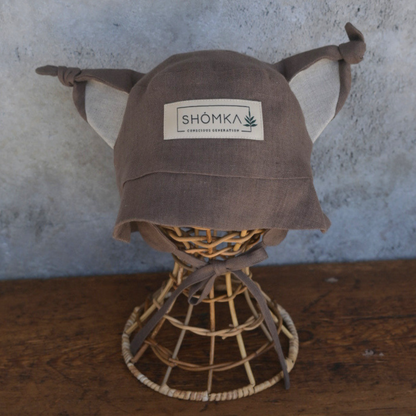 Lynx Linen Hat (Straight/Neutral) - Soil [SHOMKA]