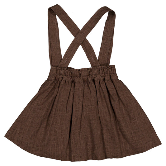 Skirt TOURNON with straps - brown linen [Maison Marelle](25AW Drop1)