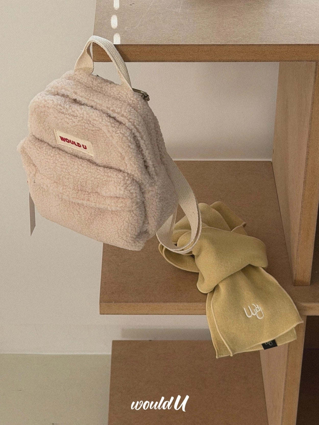 【オーダー会】Wouldu Teddy Back Pack - Cream Beige [wouldU]【2026年1月上旬以降順次お届け予定】