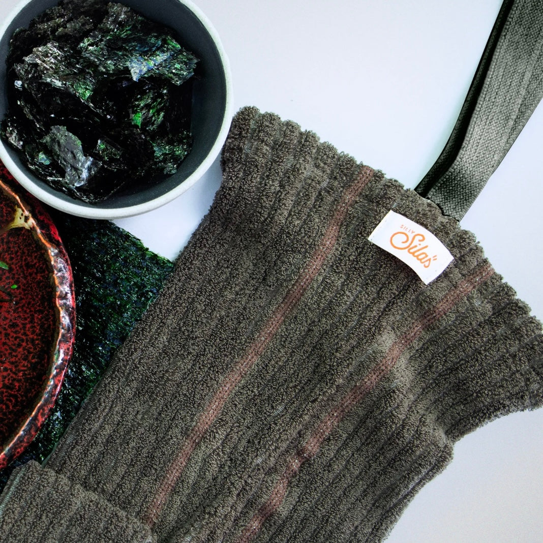 Granny Teddy Footless Tights With Braces - Seaweed Brown [SILLY Silas]