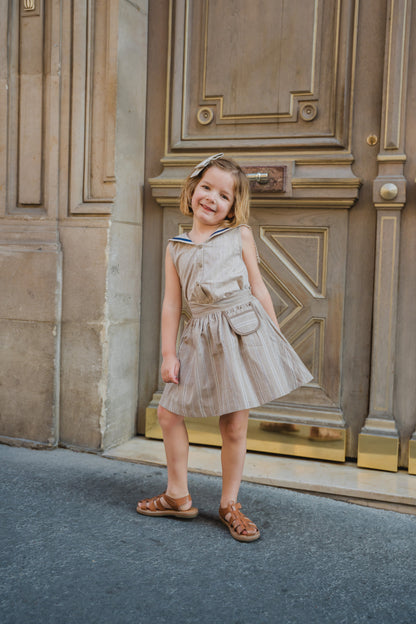 Skirt TOURNON - dark beige stripes [Maison Marelle] (26SS)
