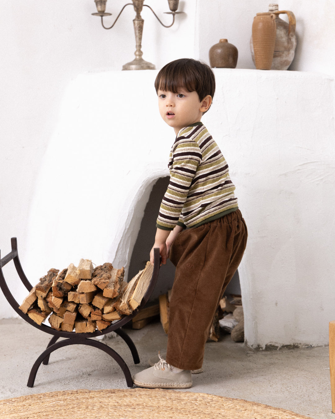 Forest ST Lip Neck T-Shirt - Khaki  [Doucement] (25AW)【2025年10月下旬以降お届け予定】