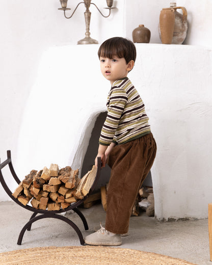 Forest ST Lip Neck T-Shirt - Khaki  [Doucement] (25AW)【2025年10月下旬以降お届け予定】
