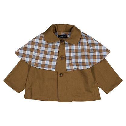 Jacket AMOVIBLE cape SHERLOCK- HONEY BROWN [Maison Marelle](25SS DROP2)
